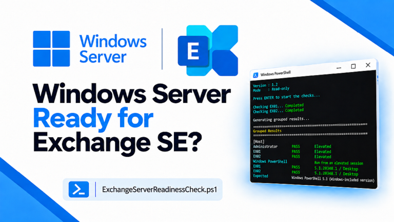 Exchange Server SE readiness check with ExchangeServerReadinessCheck.ps1