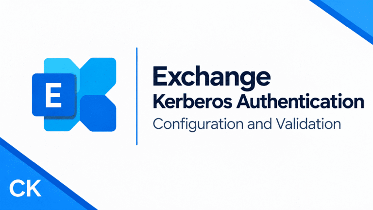 Field Guide: Kerberos Authentication in Exchange Server – Configuration and Validation Configure and verify Kerberos authentication in Exchange Server with an ASA account, HTTP SPNs, IIS settings, client Kerberos tickets, and security event logs