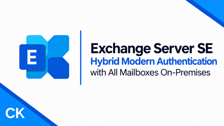 Field Guide: Exchange Server SE Hybrid Modern Authentication with All Mailboxes On-Premises Exchange Server SE Hybrid Modern Authentication featured image with all mailboxes on-premises